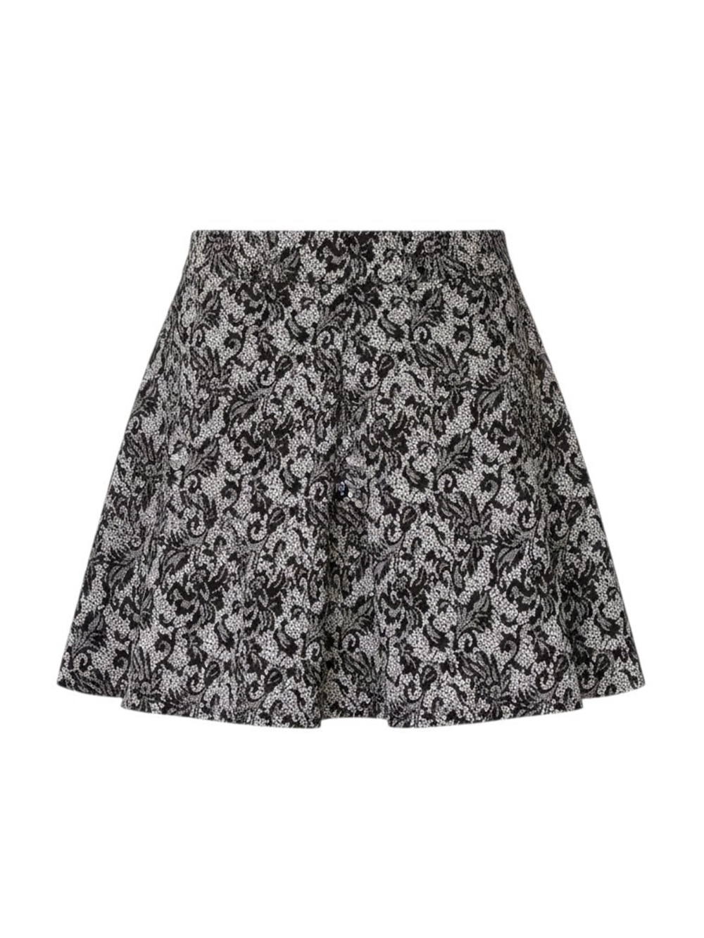 Collective Concepts Black and White Floral Skater Skirt